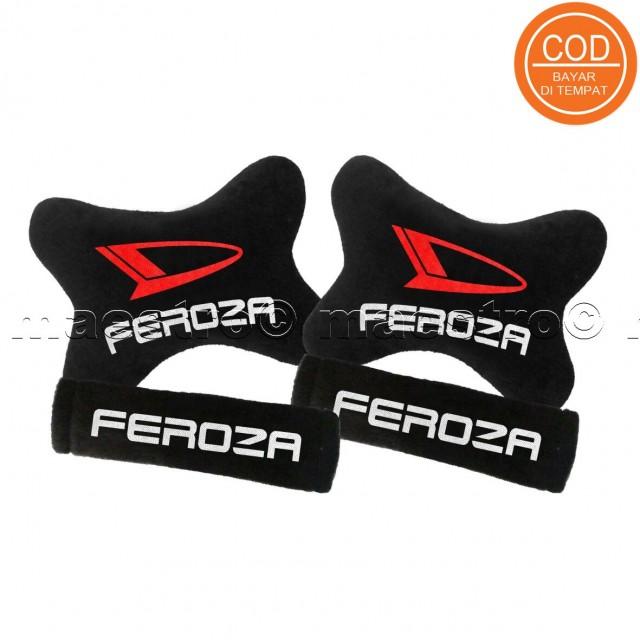Aksesoris bantal leher jok mobil lucu unik Set 2in1 Daihatsu Feroza