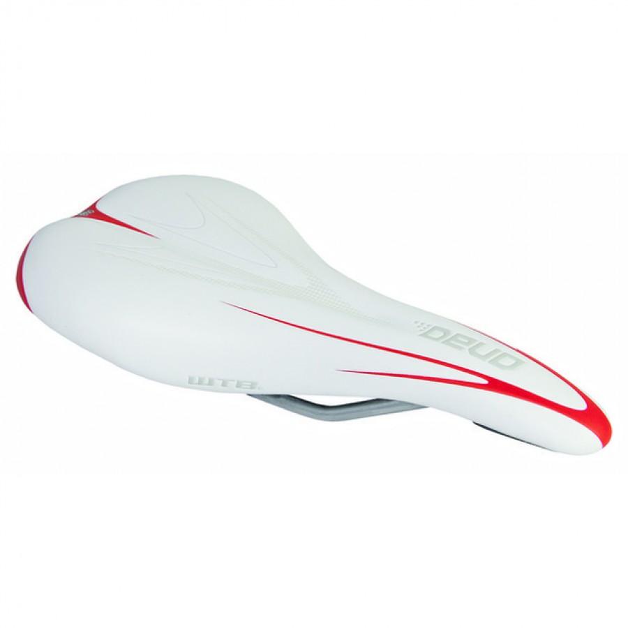 SADEL SEPEDA WTB DEVO SLT CARBON SANGAT RINGAN - SADEL MTB - SADDLE WTB DEVO SLT TITANIUM RAIL CARBON FRAME WHT-RED