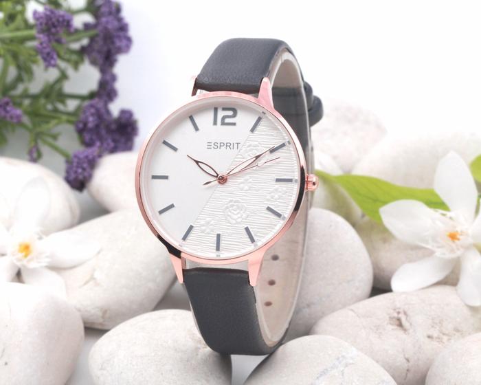 Jam Tangan Wanita / Cewek Esprit Half leather Grey| AMO Store
