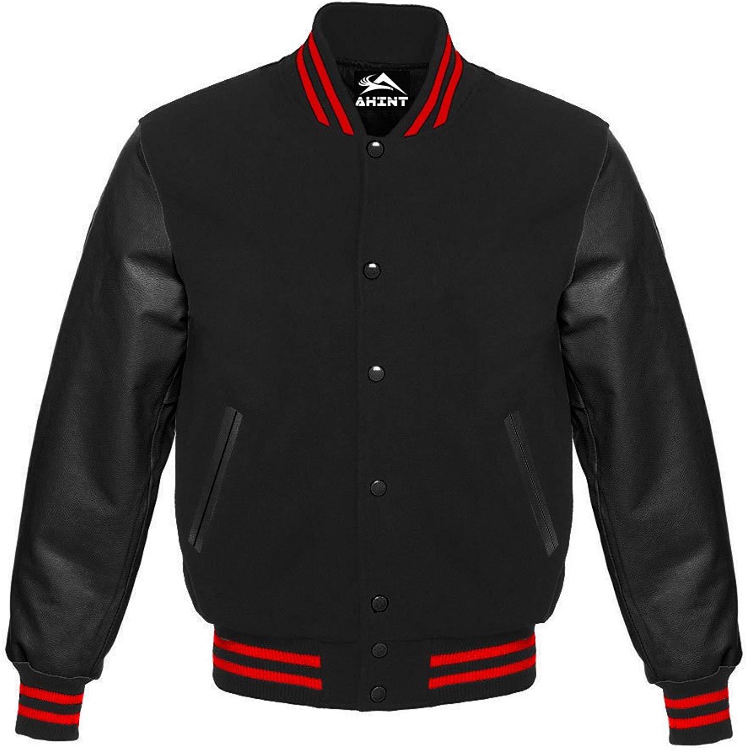 Nera Mode Jaket Varsity - Jaket Varsity Pria Fashion Pria Baseball Lengan semi kulit