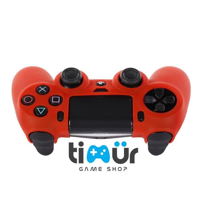 NEW Silikon Silicone Kondom Case Stik Stick PS4 Warna Merah TERLARIS