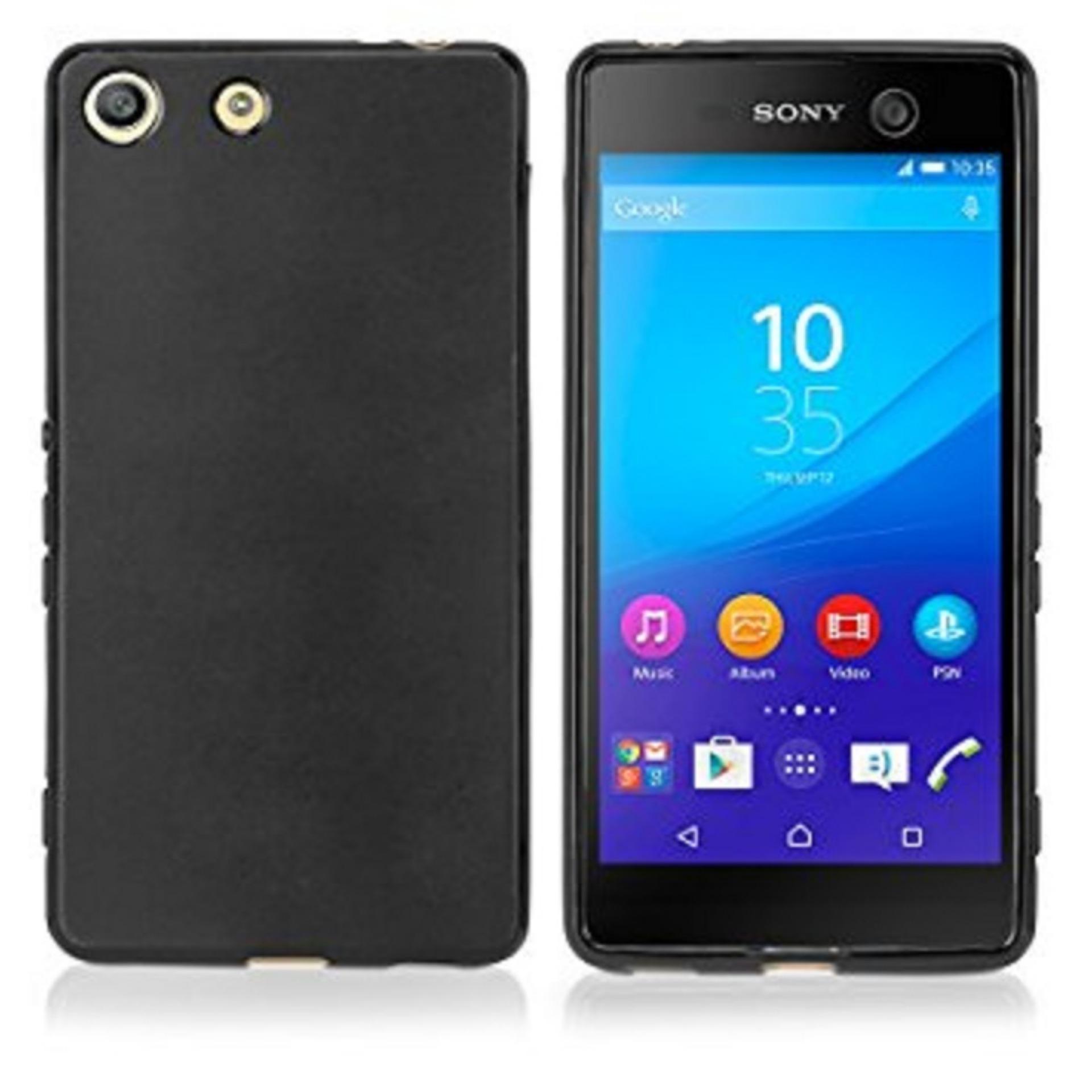 DarkNight for Sony Xperia Experia M5 (5″) / Docomo / Dual | Slim Case Black Matte Softcase Premium (Anti Minyak/Anti Sidik Jari) – Hitam Doff