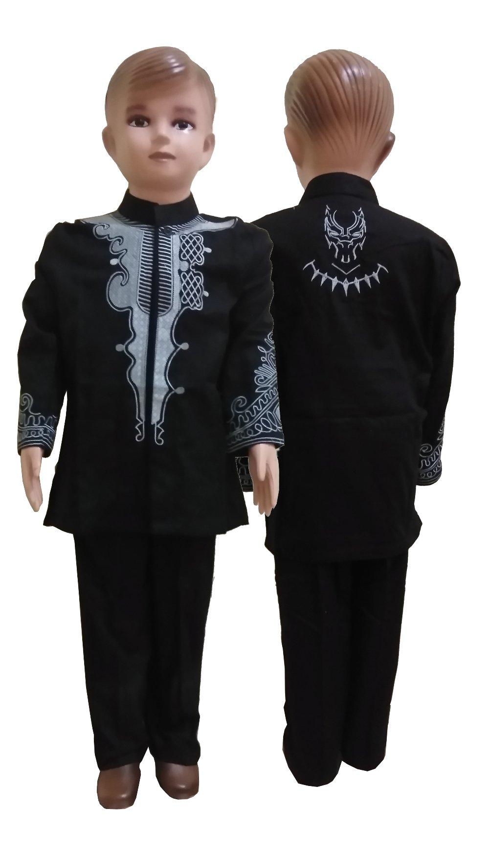Baju koko Black Panther Setelan Baju Celana Anak Full Bordir