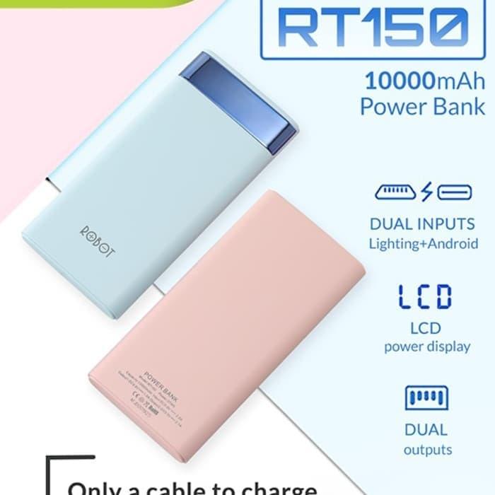 Robot RT150 10000mAh LCD by Vivan Power Bank original powerbank 2 usb by Vivan