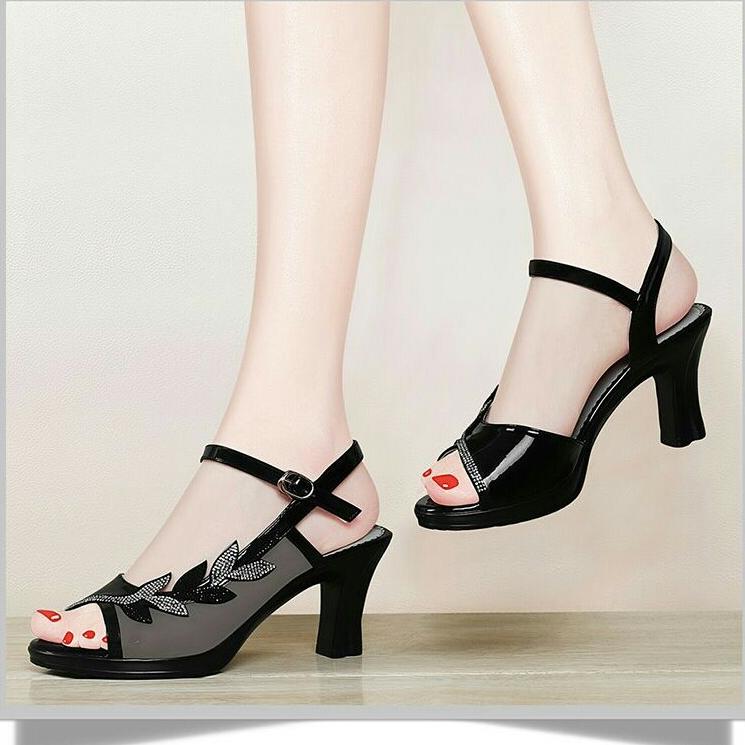 Pesonashoes - Hells Hitam Teratai Black - High Hells -Hells pesta - Hells kerja