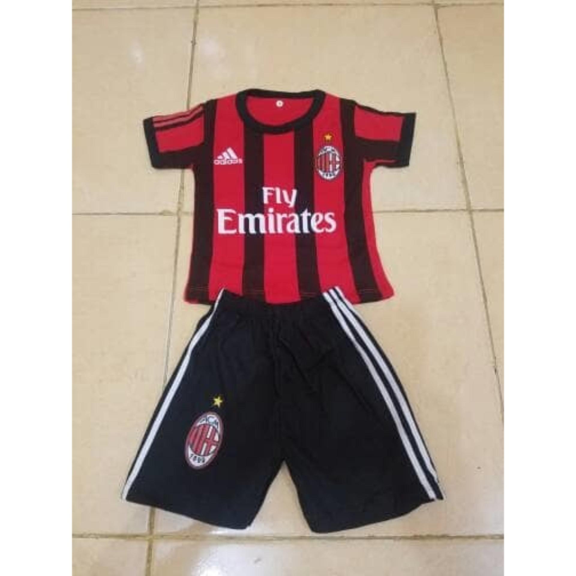 SETELAN KAOS BAJU BOLA BAYI AC MILAN HOME 2017/2018
