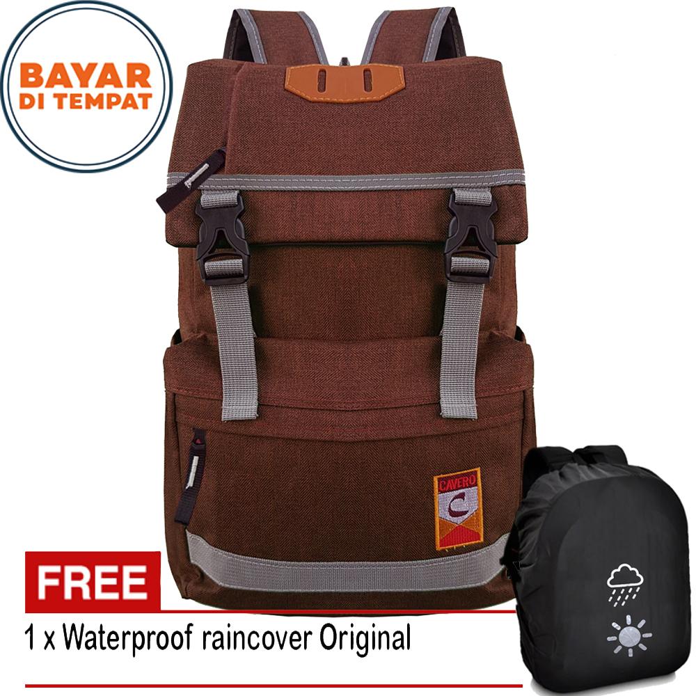 Tas Pria CM0301 Tas Wanita Tas Ransel Pria Tas Ransel Wanita Tas Kerja Tas Sekolah Tas Pria Ransel Tas Punggung Tas Laptop Tas Polo Tas Murah Tas Ransel Murah Tas Korea Tas Ransel Korea Tas Ransel Wanita Korea Material Kanvas - Coffee + Raincover