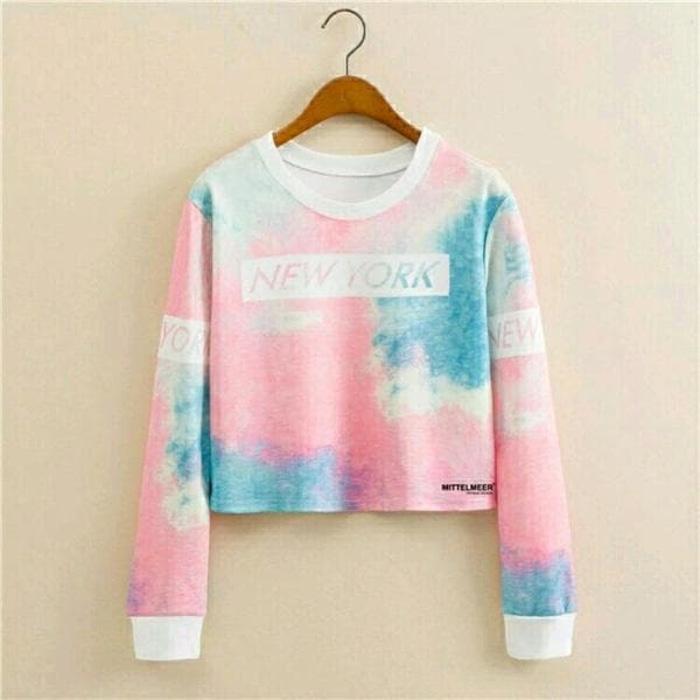Promo!! tanah abang blouse crop Sweater Newyork Splash