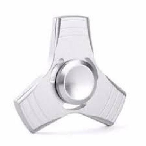 Aiueo Fidget Spinner Hand Spinner Fidget Metal Triangle Aluminium Toy Mainan Stress Fidget Ufo Anak ADHD - Silver