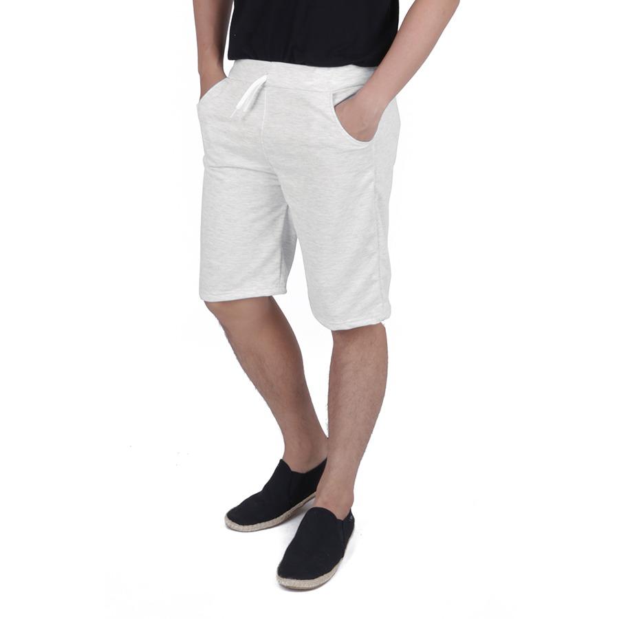 Elfs Shop - Celana  Pendek Pria Sweatshirt Jogging Shorts Simple Pants - Hitam