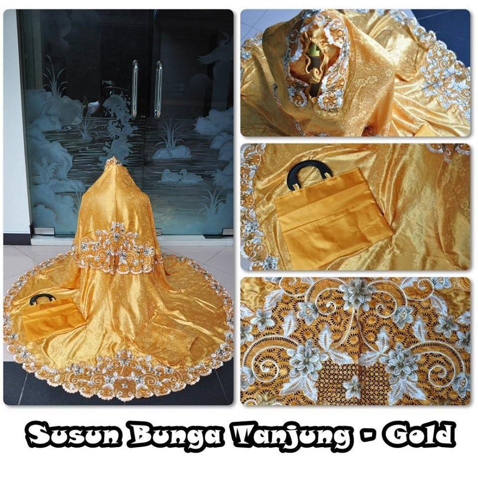 MUKENA BORDIR DEWASA SUSUN BUNGA TANJUNG GOLD/ MUKENA TASIKMALAYA PUTIH MAROON