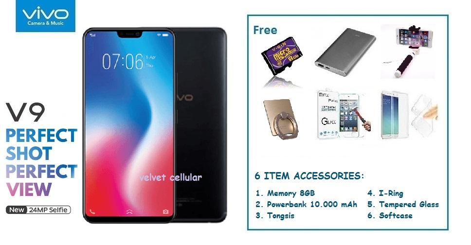 VIVO V9 [4/64GB] + Free 6 Item Accessories