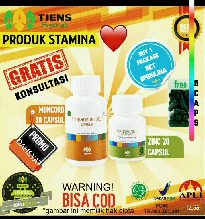 OBAT KUAT (HERBAL). TIENS (Cordyceps) MUNCORD Dan ZINC HERBAL PALING LAKU PENAMBAH STAMINA DAN IMUNITAS TUBUH tokotiens