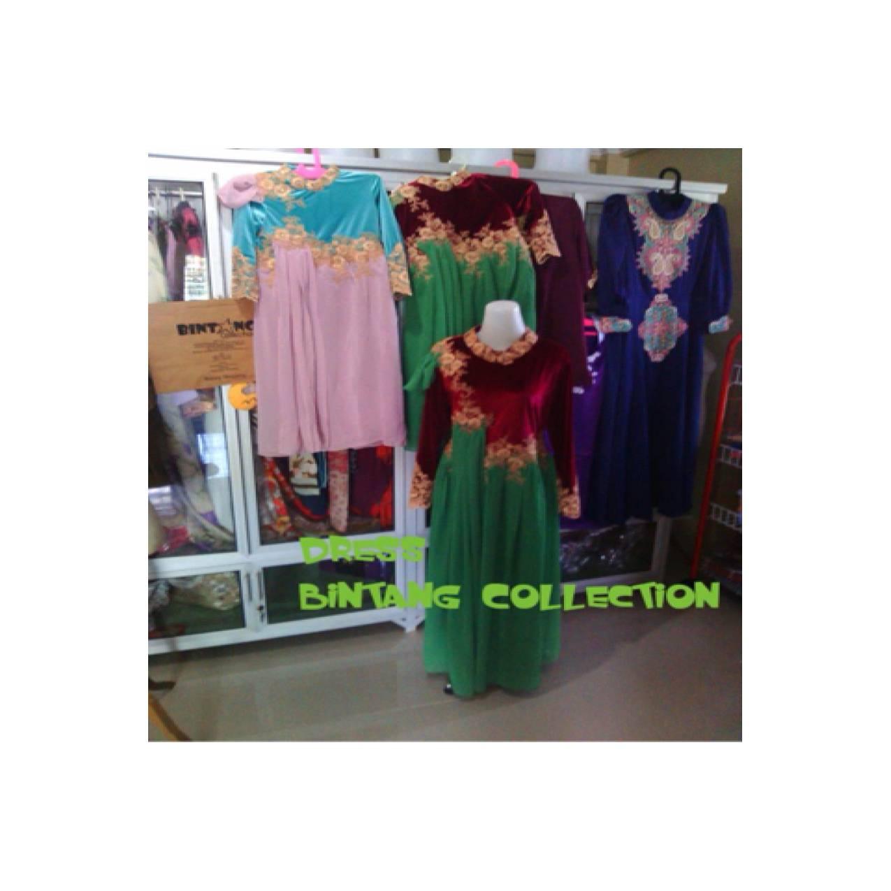 sale baju gamis dress dewasa cewek mom bludru glamour mewah