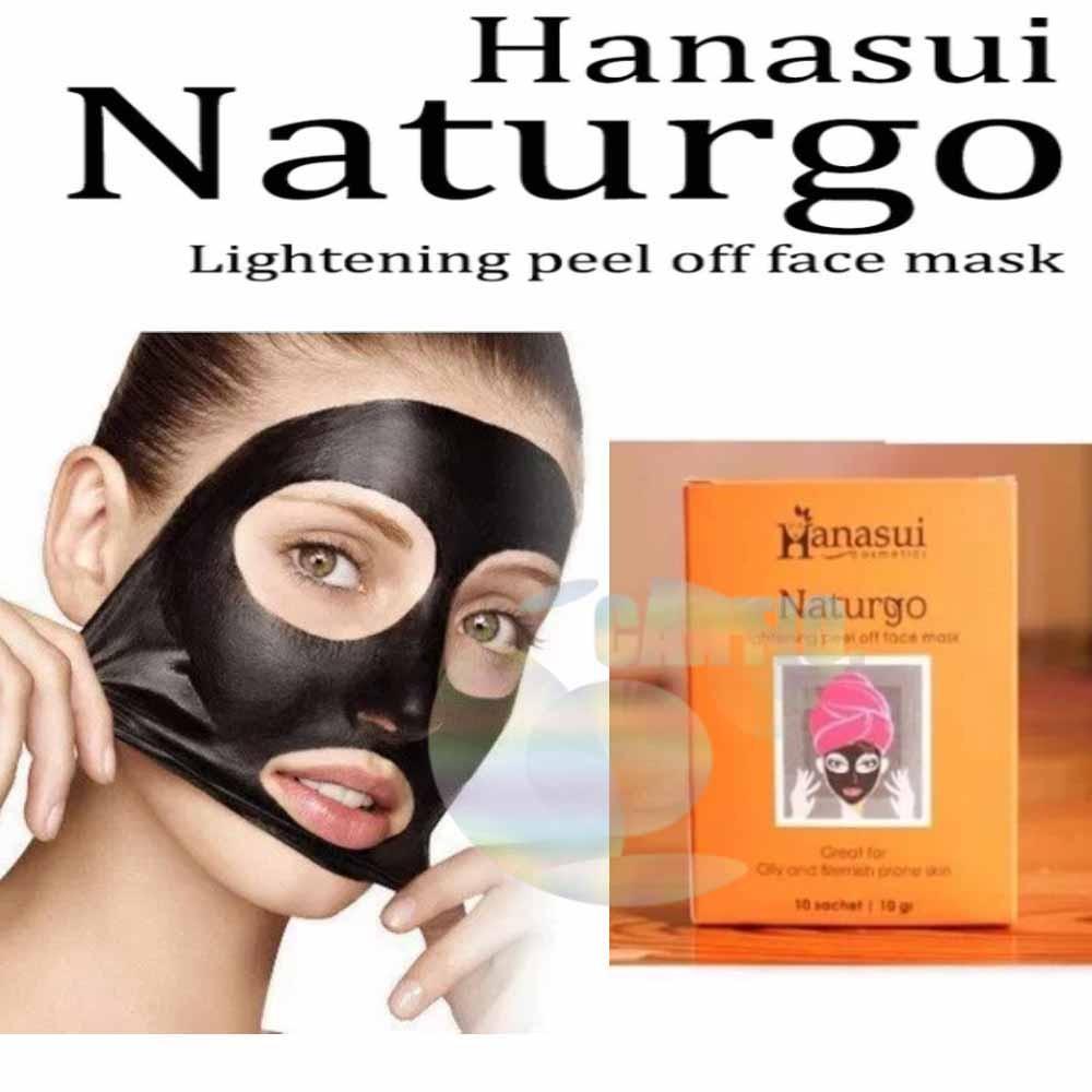 Hanasui Naturgo BPOM - Masker Lumpur 100% Original / Masker Wajah Praktis - 1Box isi 10 Sachet - Hitam