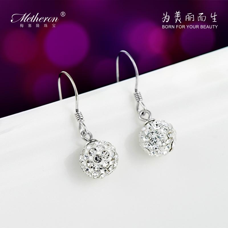 Metheron Anting-anting Anting Fashion Pria dan Wanita Penuh Berlian