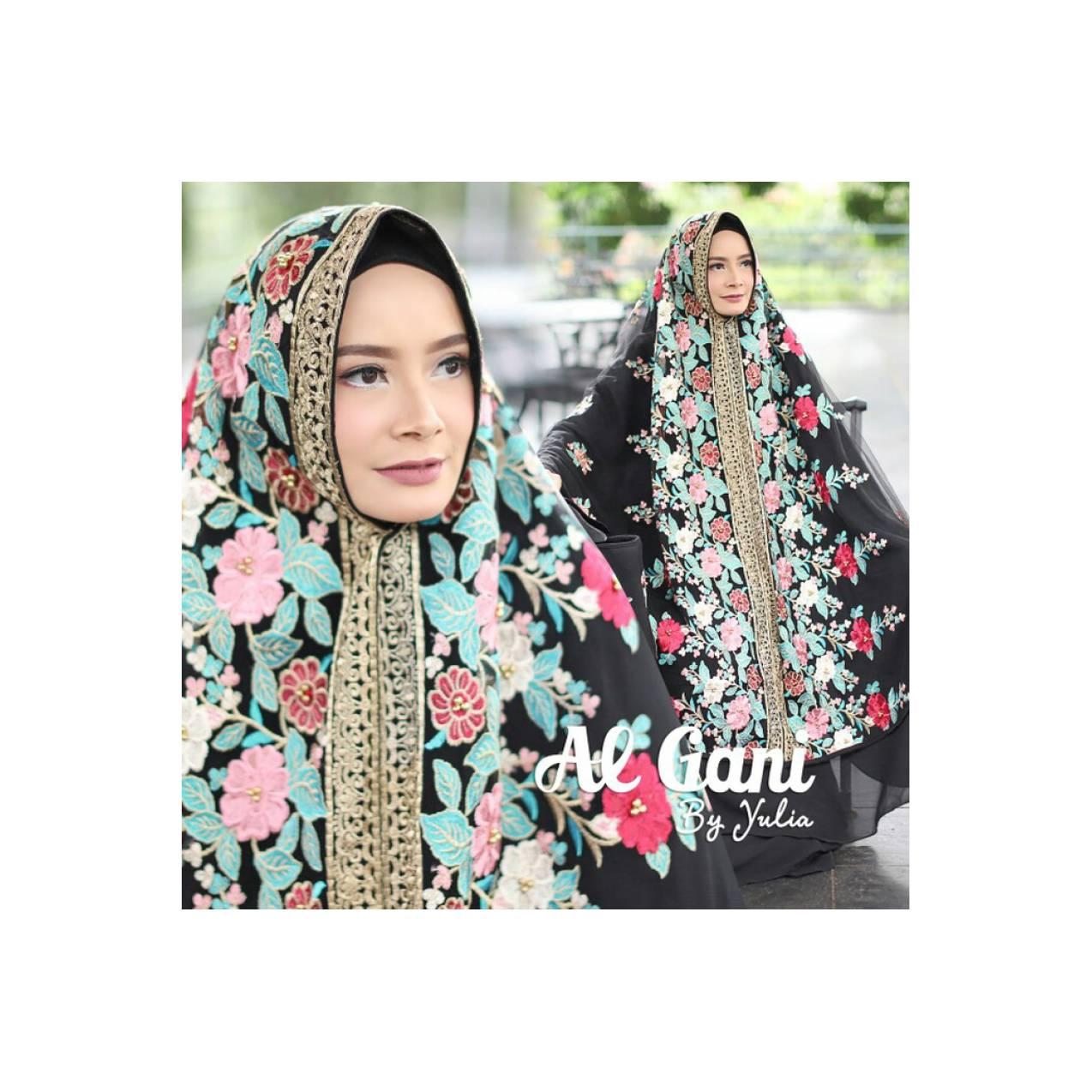 Mukena Ashanty Hitam Elegan ori Al Gani Harga Reseller Terbaru 2018