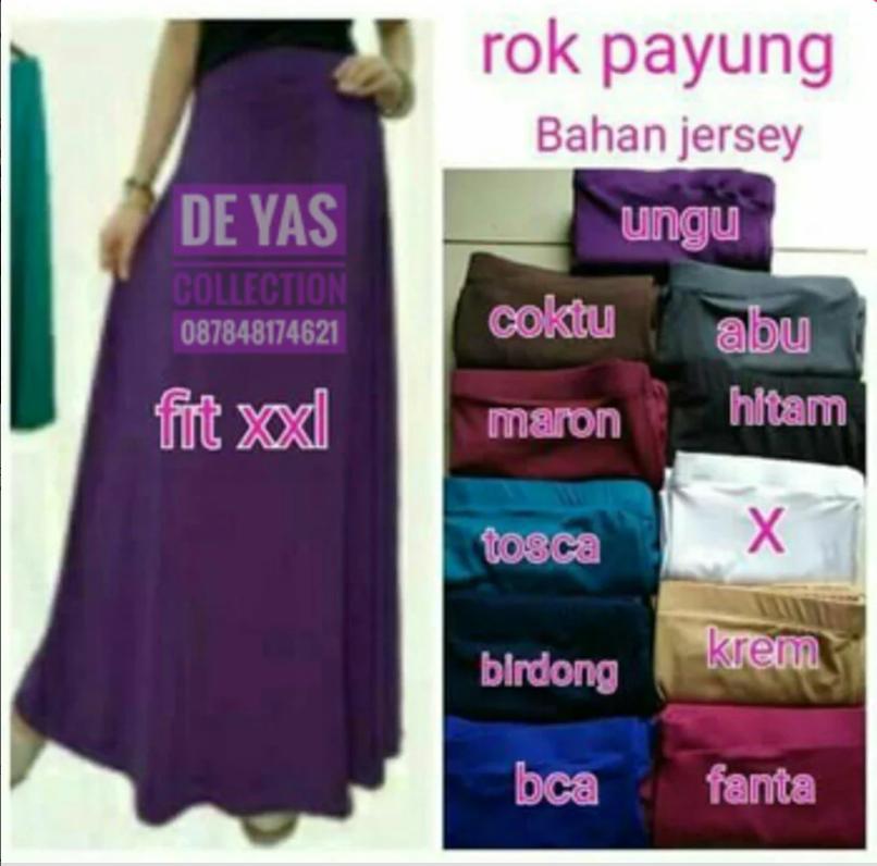 GROSIR ROK PAYUNG PANJANG JERSEY Fit XXL