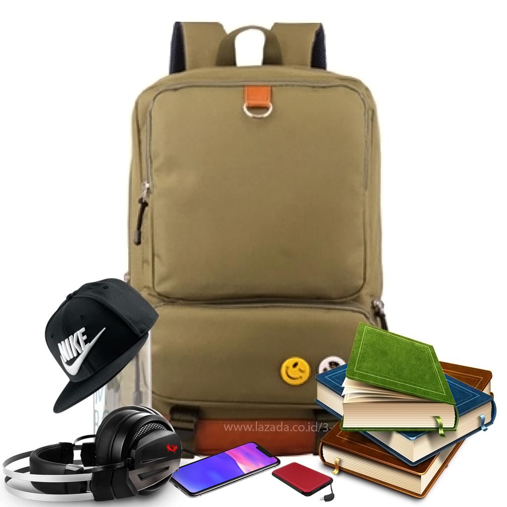 Tas Punggung / Ransel / Backpack / Tas Sekolah / Travel Bag ( 3P Fashion Bag ) - Brown