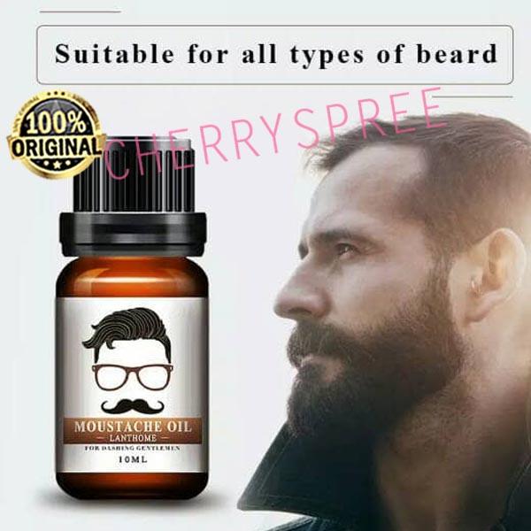 Moustache Oil Lanthome Minyak Efektif Penumbuh Jenggot Jambang Kumis Bahan Jojoba Alami - 10ml