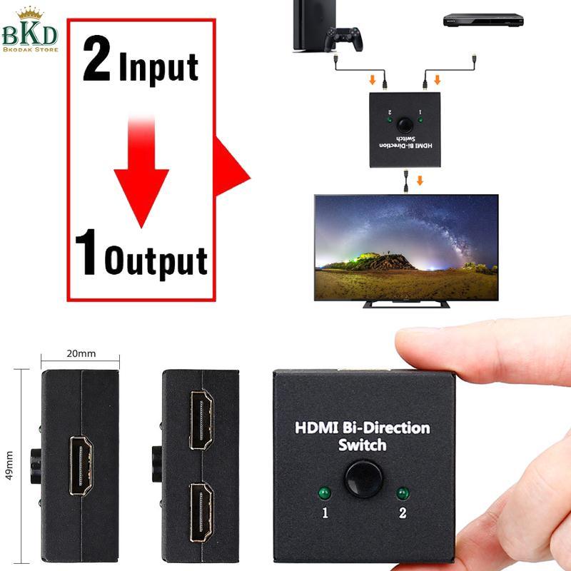 Bkodak Toko HDMI 4 K X 2 K 1X2 Dua Arah Switch 2 Port Hub Pemisah HDMI