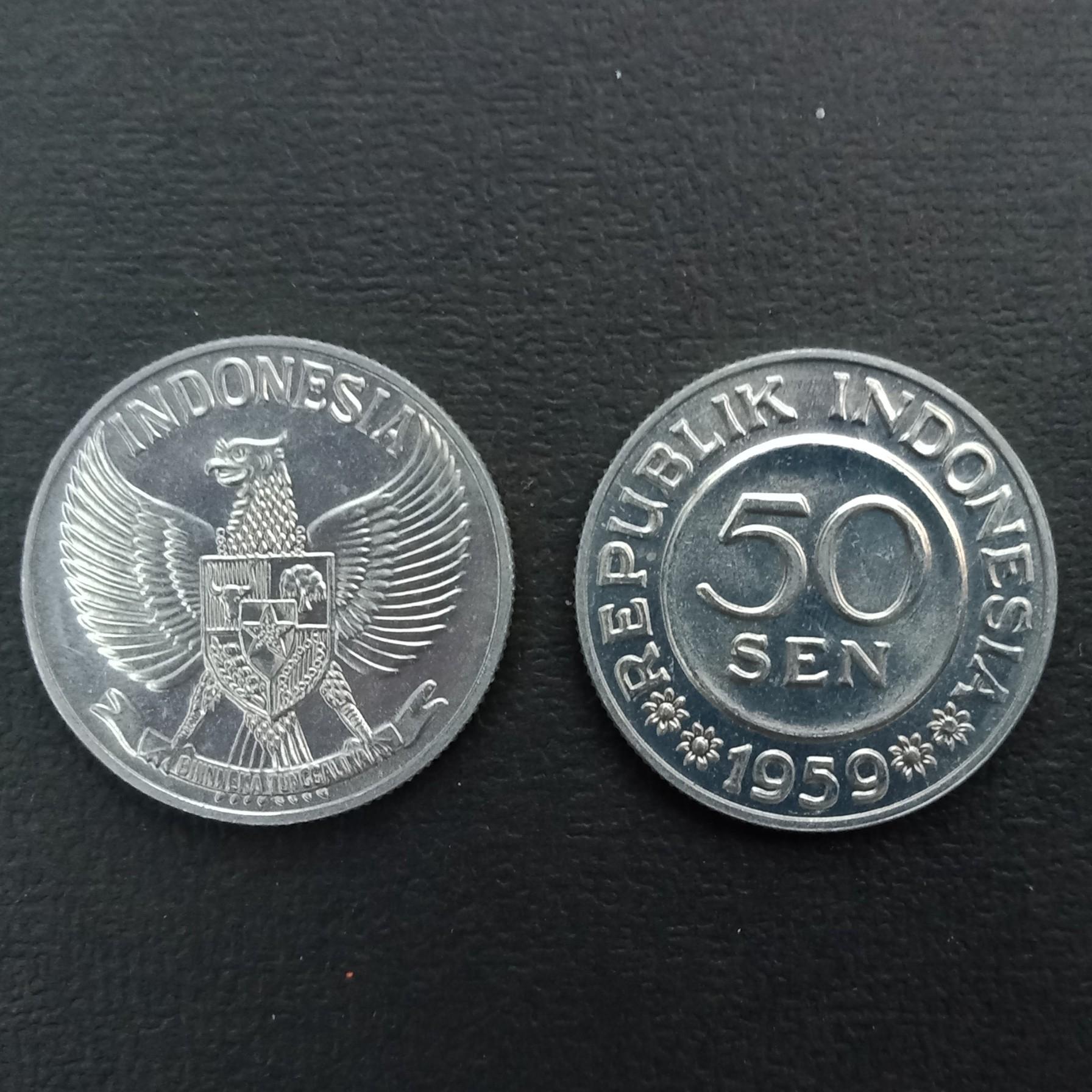 Uang kuno koin 50 sen kondisi bagus