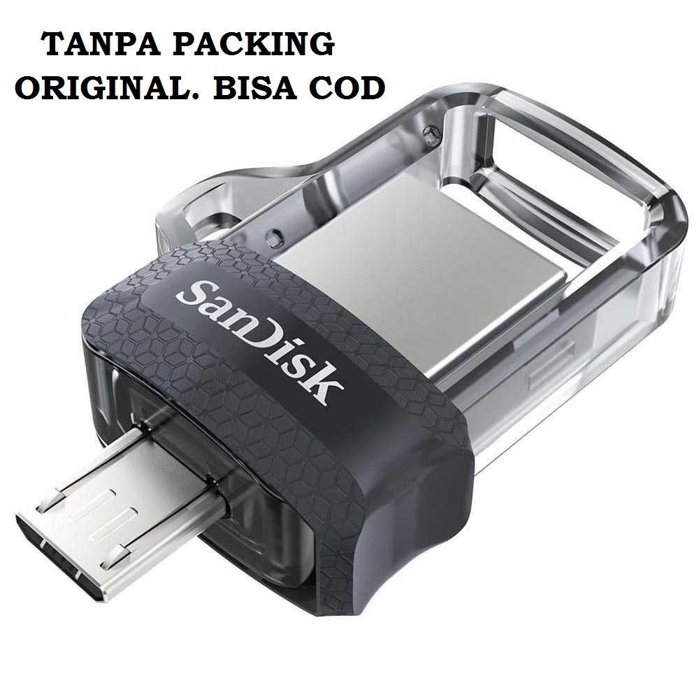 TANPA PACKING ORIGINAL Sandisk Ultra Dual OTG 32GB Flash Drive M3.0 - SDDD3 (Bulk Packing) Garansi 5 Tahun