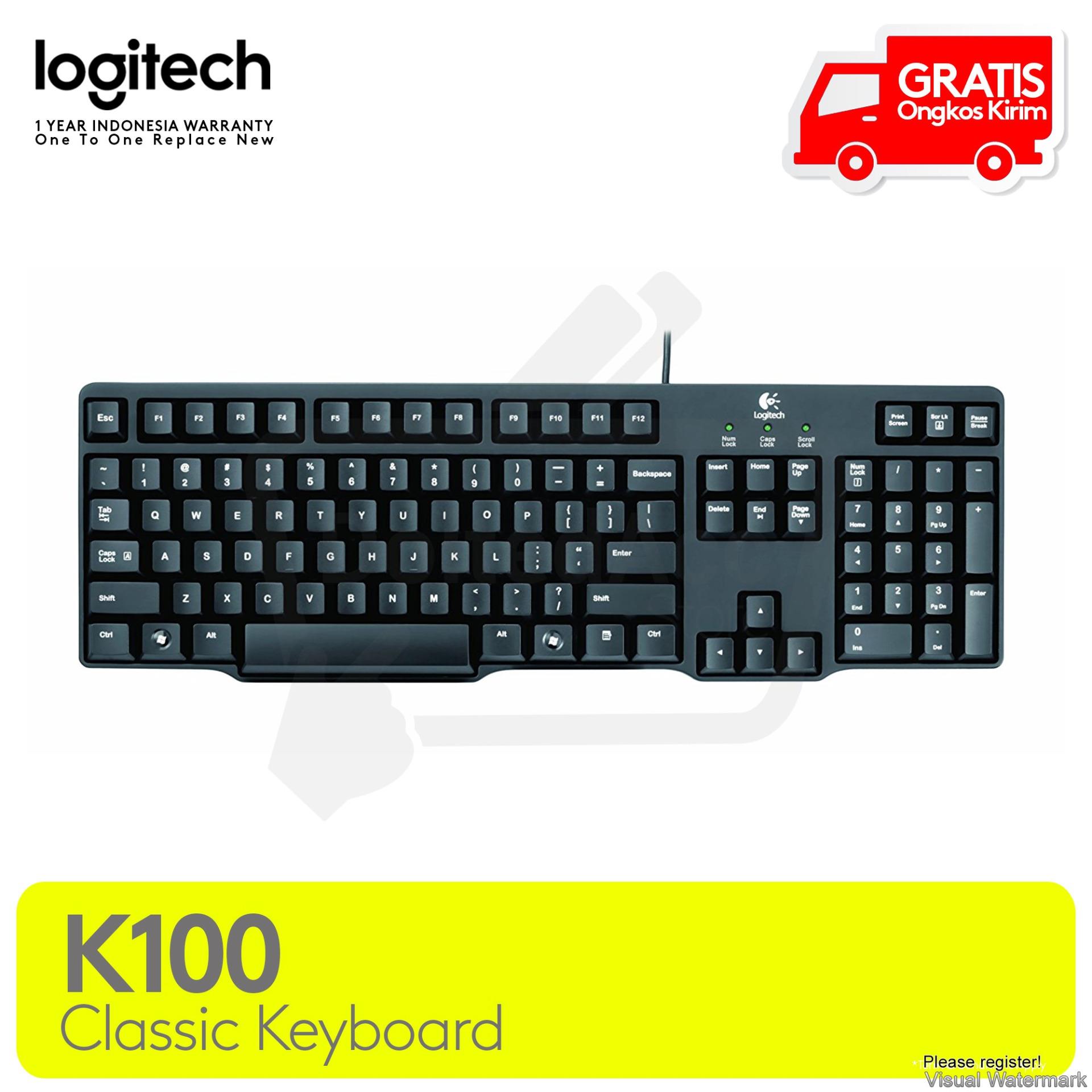 Logitech Keyboard Classic PS2 K100 - Hitam