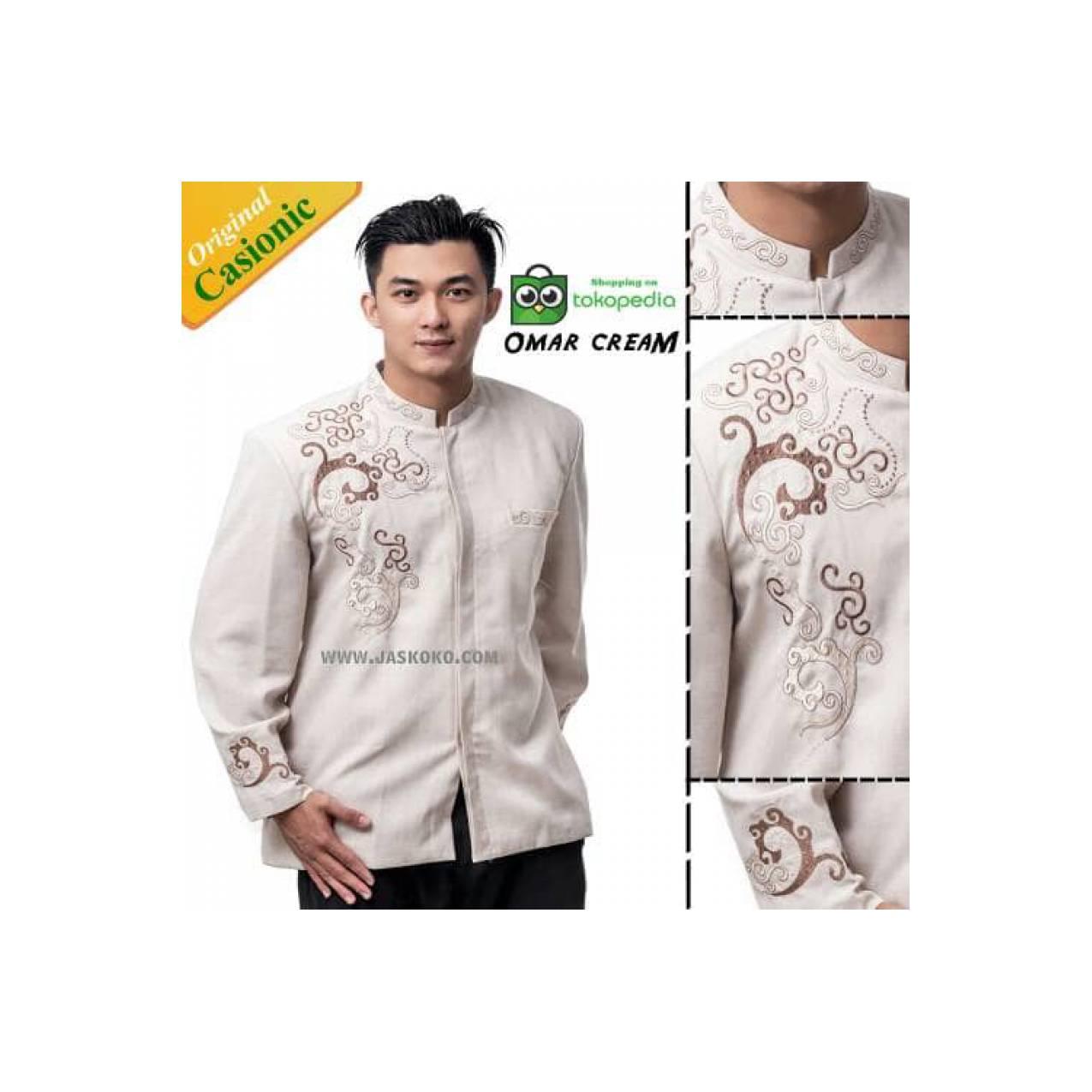 Baju Koko / Jaskoko Omar Cream / Jasko / Baju Muslim Pria