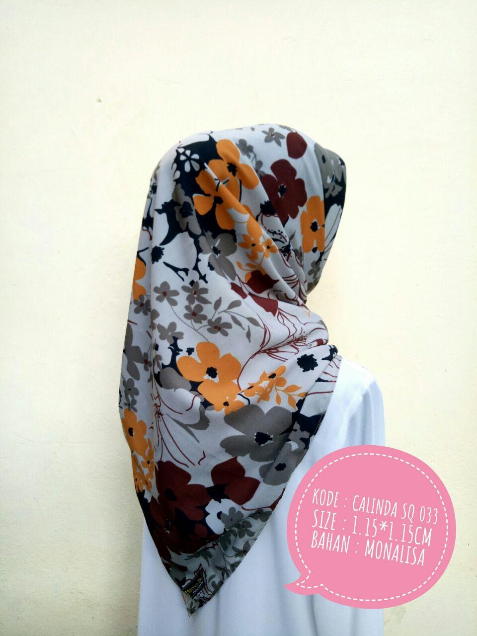 Calinda SQ Flowry Jilbab Kerudung Motif Abstrak Bunga Murah by Nggemesin Hijab