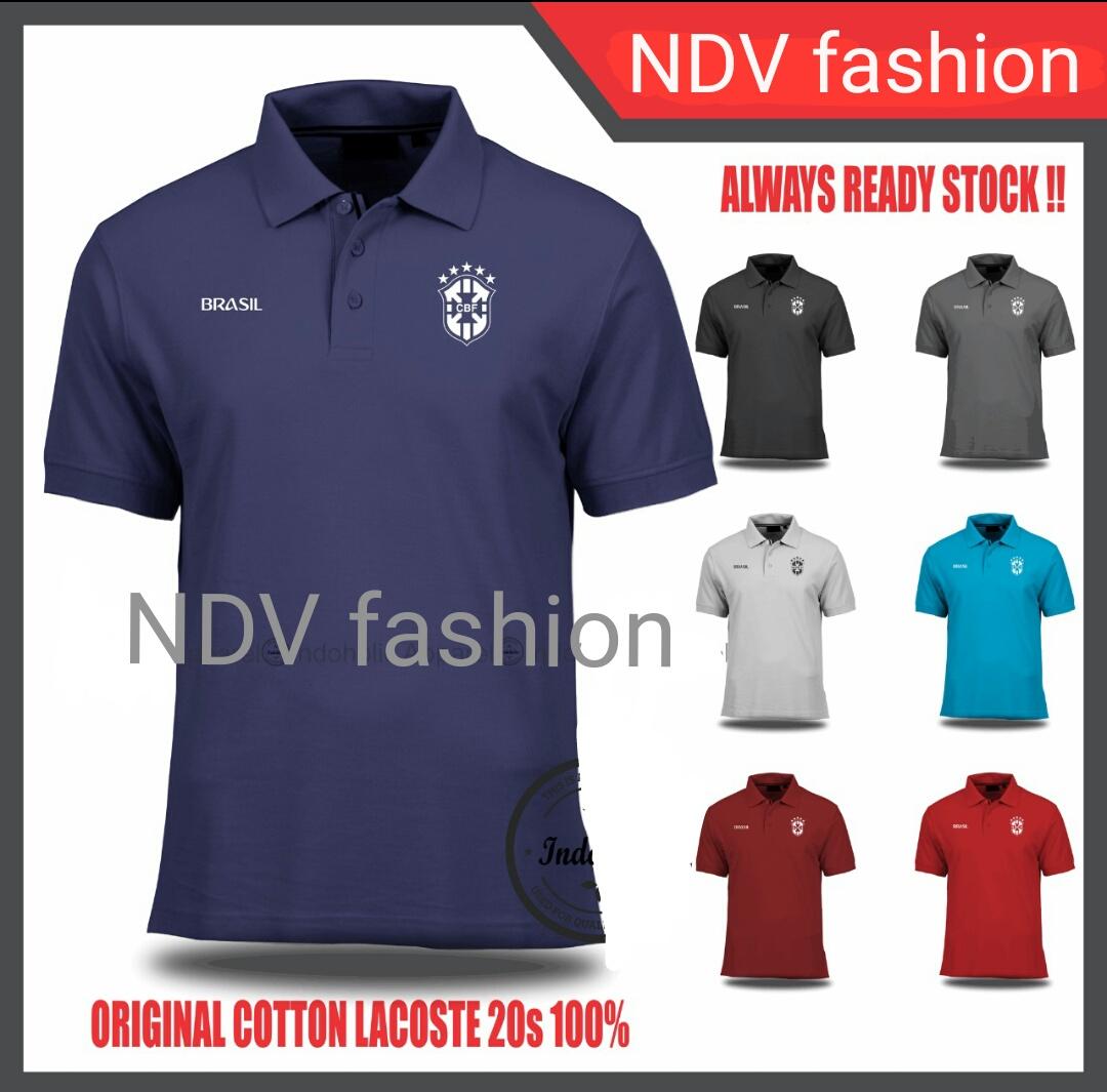 BAJU KAOS JERSEY PIALA DUNIA 2018 BRASIL / BRAZIL Lengan Pendek Original by NDV Fashion (BEST SELLER) Model Polo Baju Bola Kerah Jersi World Cup Official Team Terlaris