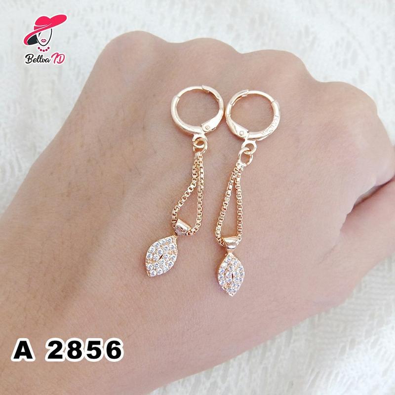 Perhiasan Anting Gold Rantai Panjang Permata Zircon A 2856