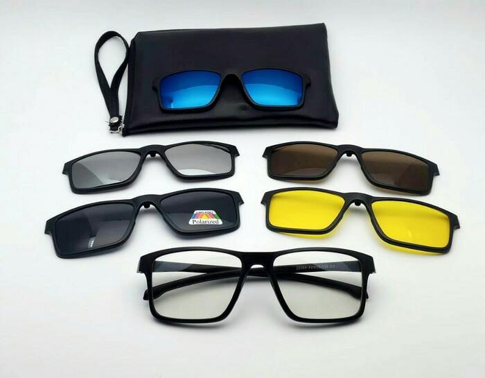 Best Seller!! Kacamata 5 Lensa | Kacamata Rayban Clip On 2258 | Kacamata Polarized - ready stock