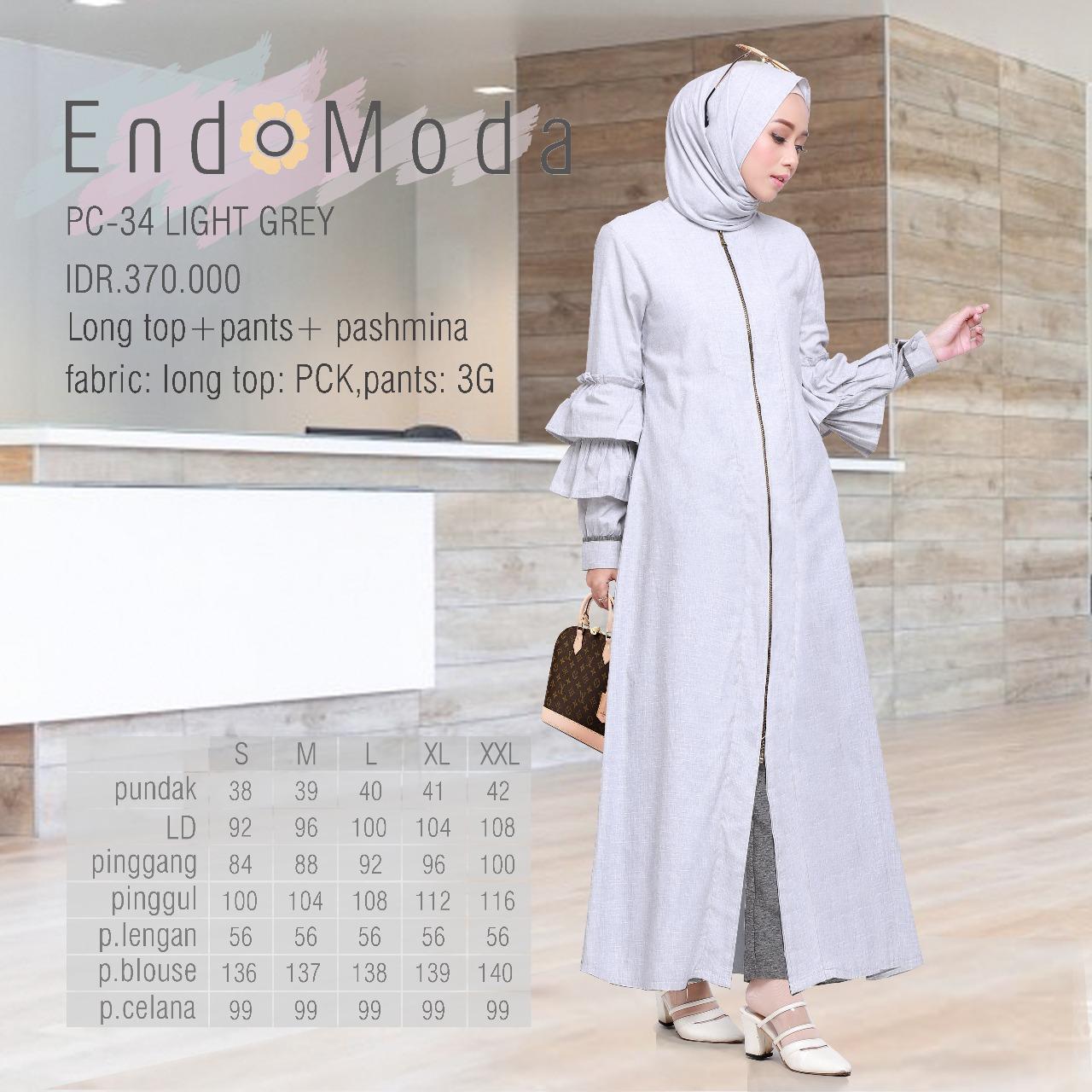 Setaelan Gamis Endomoda PC 34 Grey