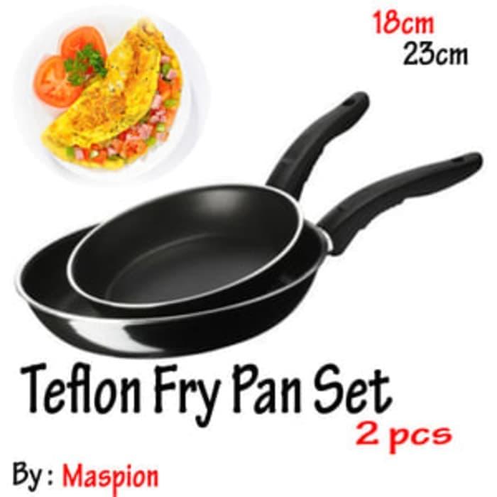 MASPION Teflon Frypan Set 2in1 : 18cm Dan 23cm - Paket Teflon Isi 2 - Teplon Fry Pan Wajan Murah