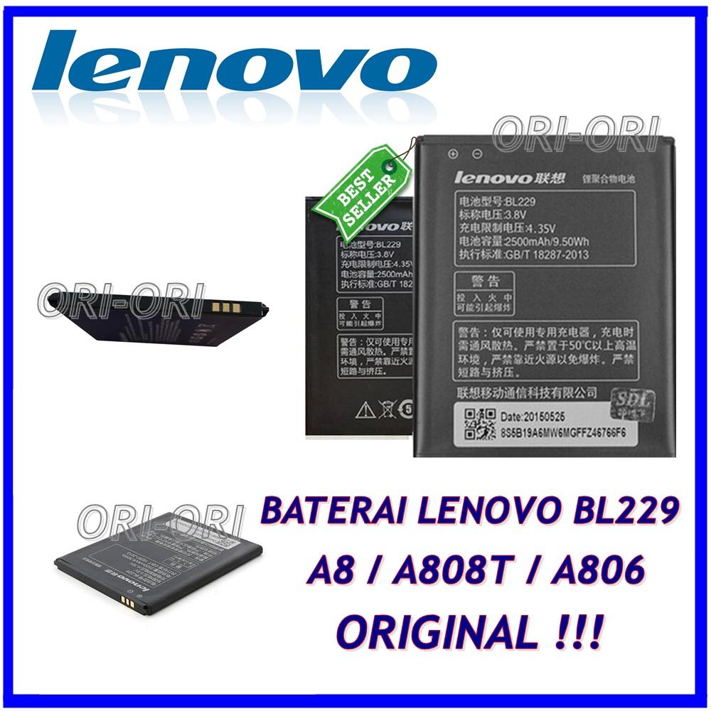 Lenovo Baterai / Battery BL229 Original For Lenovo A8 / A806 / A808T - Kapasitas 2500mAh ( ori-ori )