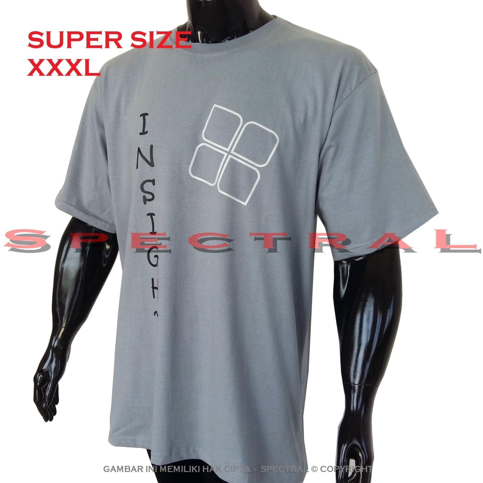 Spectral – 3XL SUPER BIG SIZE XXXL 100% Cotton Combed Kaos Distro Jumbo BIGSIZE T-Shirt Fashion Ukuran Besar Polos Celana Atasan Pria Wanita Katun Bapak Orang Tua Gemuk Gendut Simple Sport Casual Halus Baju Cowo Cewe Pakaian Super Size 3L INSIGHT 4 ABMUDA