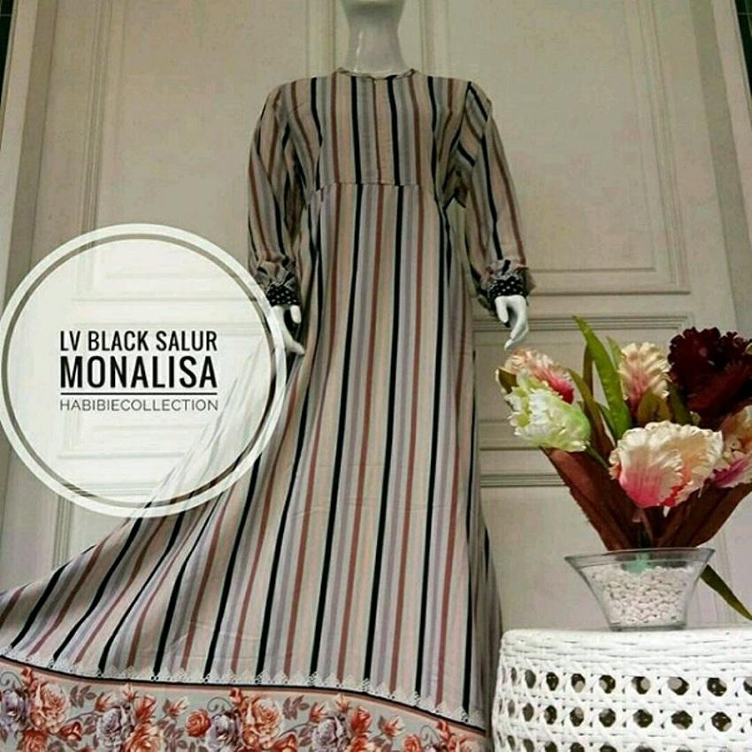 Gamis Monalisa LV Salur Black