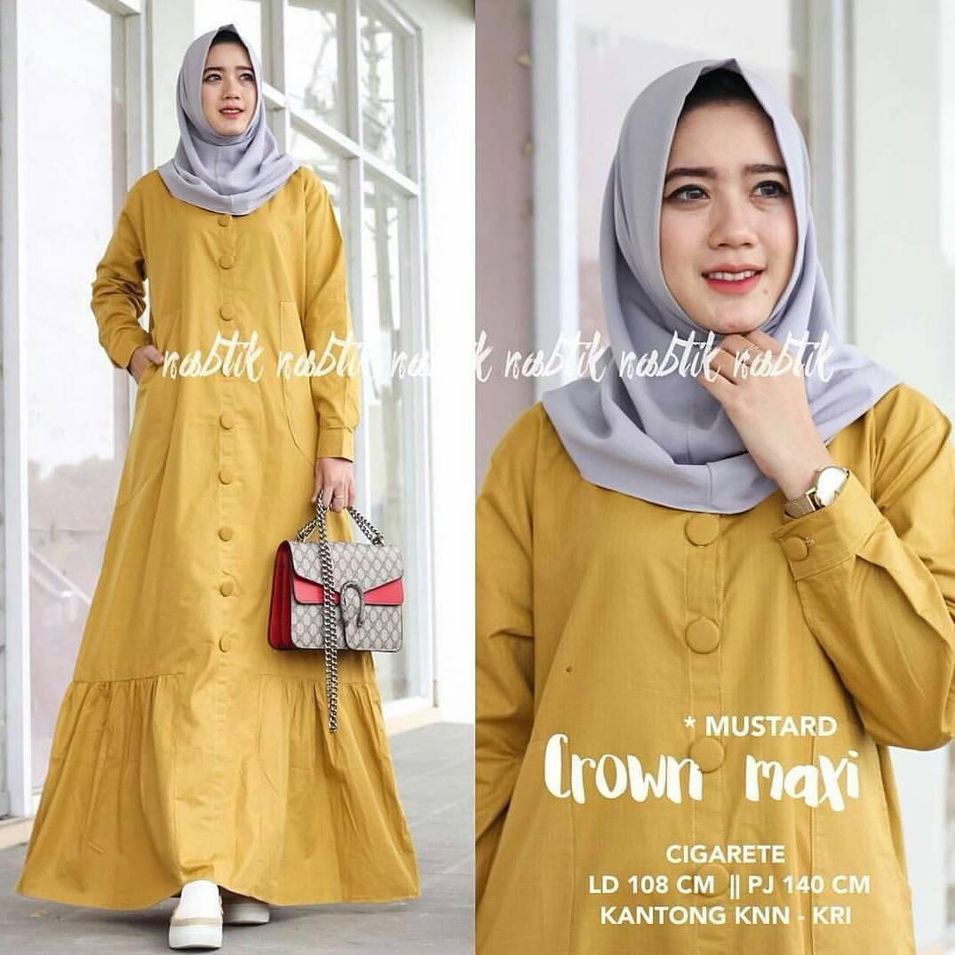 TOF GAMIS TERBARU Gamis Wanita Gamis Syari Dress Wanita Muslim Murah CROWN DRESS