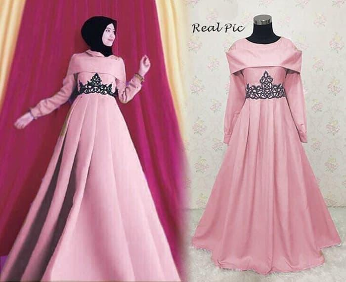 Diskon Gamis Pesta Niara Ungu Dusty Termurah