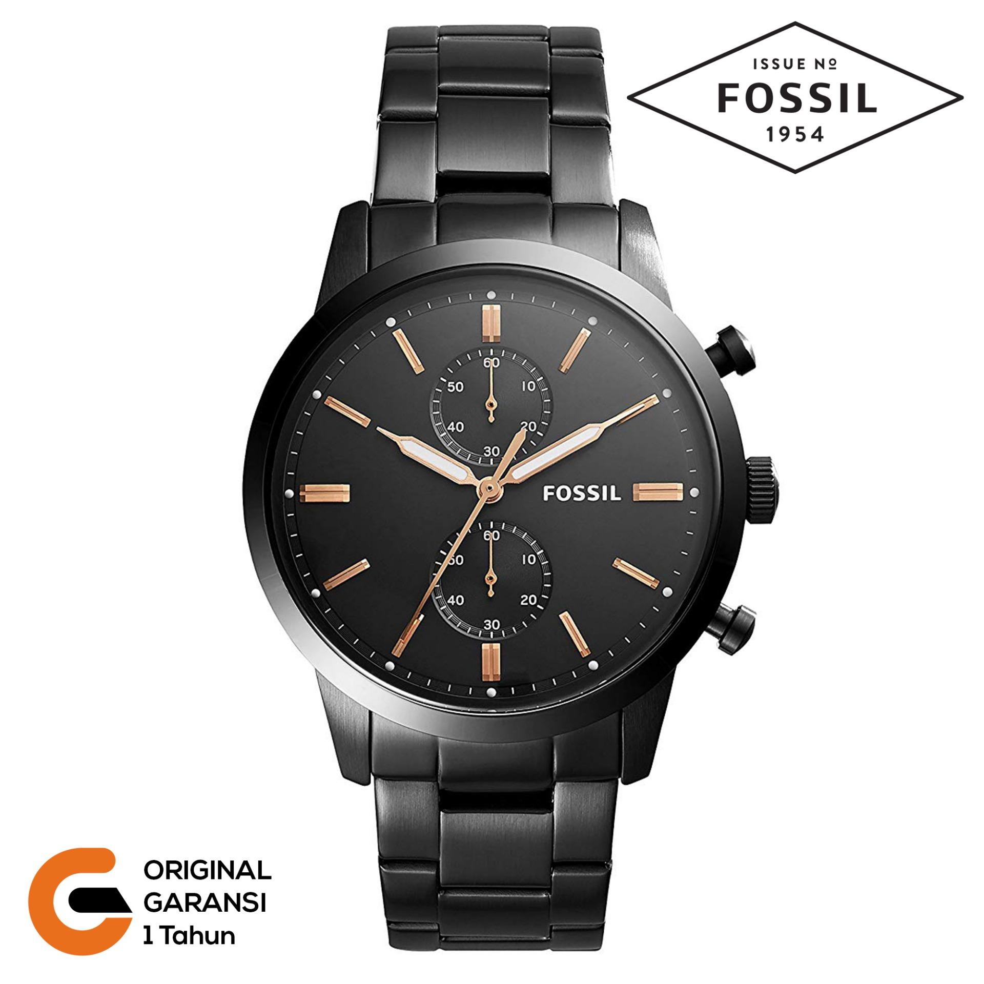 Jual Jam Tangan Pria Fossil Terbaru Fossil Jam Tangan Pria Fossil Townsman Chronograph Tali Kulit Leather Tali Rantai Logam Tali Stainless