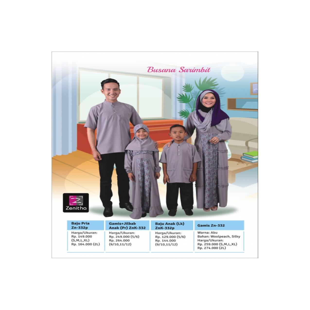Sarimbit Keluarga Terbaru - Zenitha - ZN 332 Abu - Sarimbit Muslim