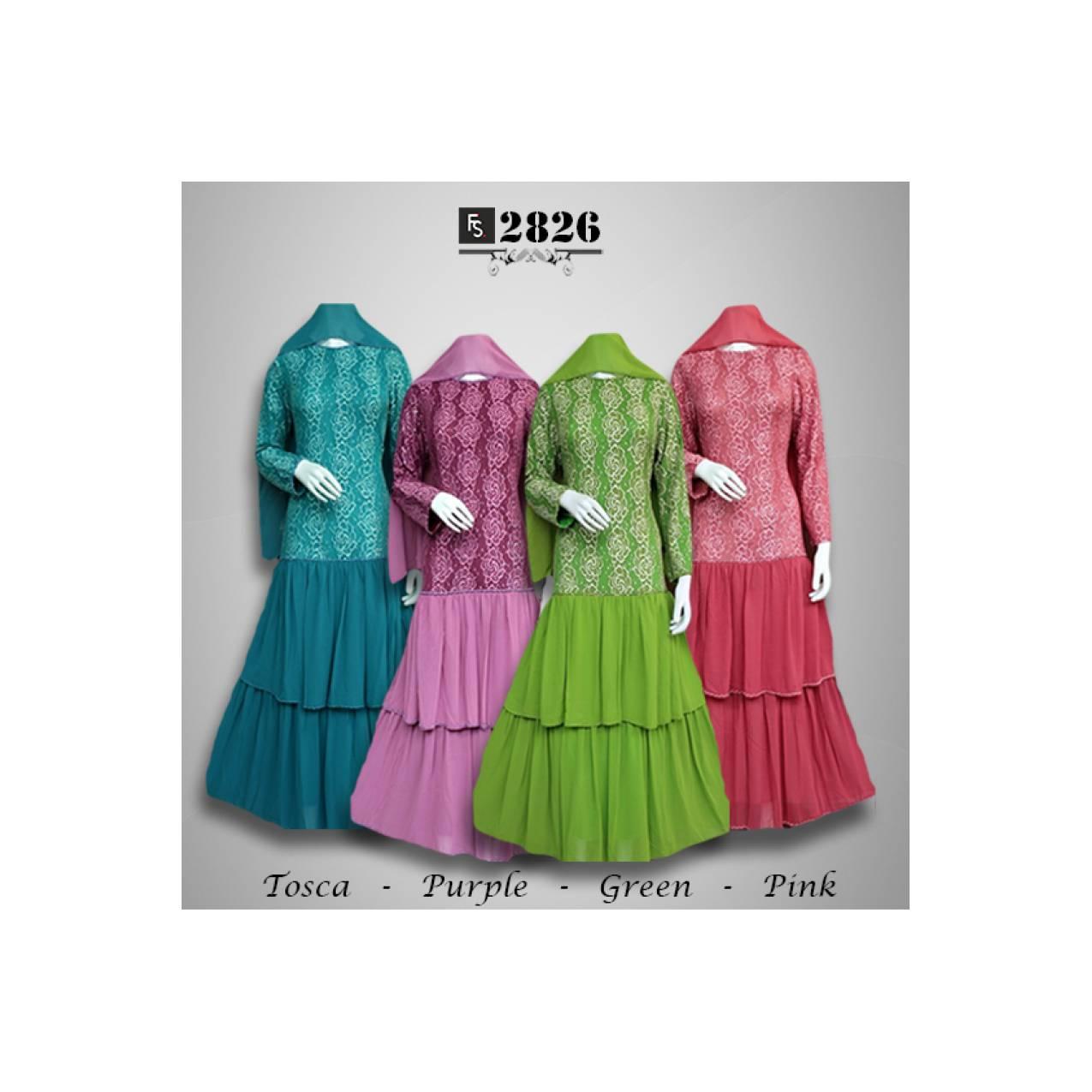 GAMIS PESTA ELEGANT - BROKAT CERUTY - GAMIS NALIKA PLUS PASHMINA