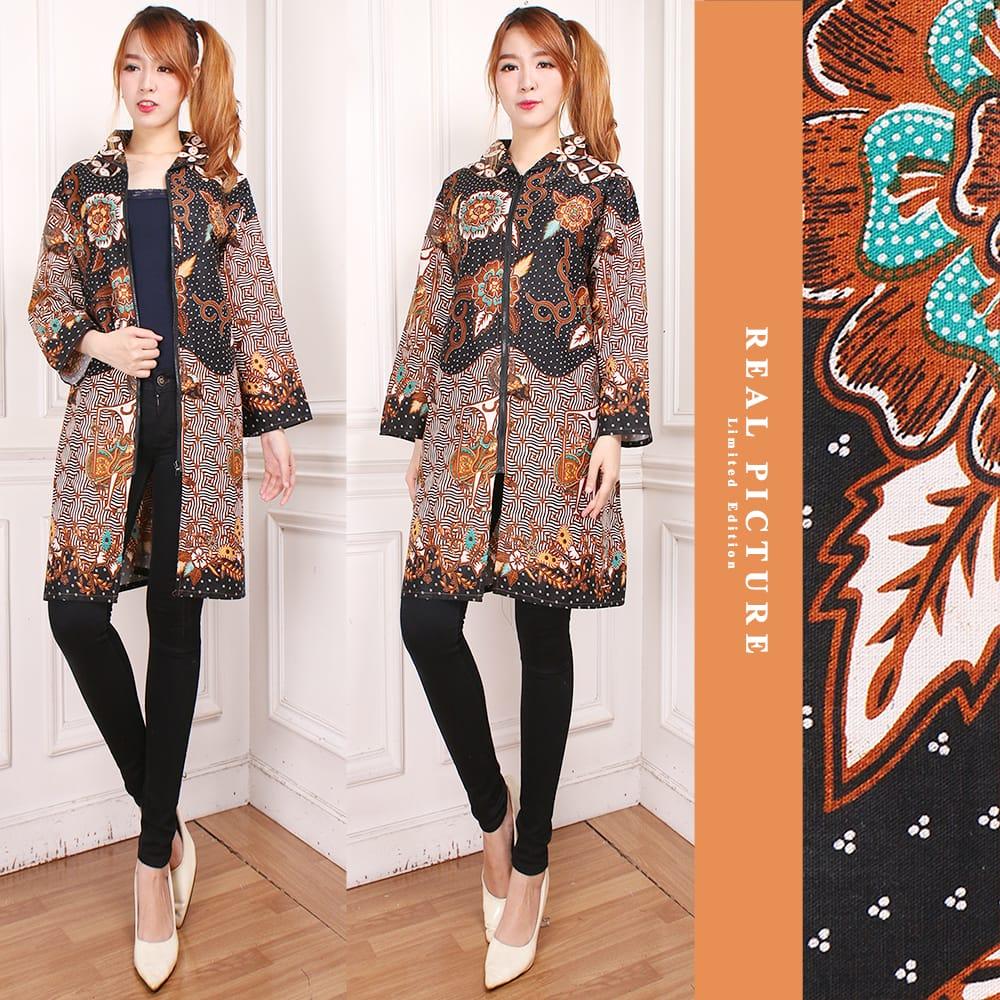 Miracle Atasan Long Tunik Sarah Kemeja Batik Wanita