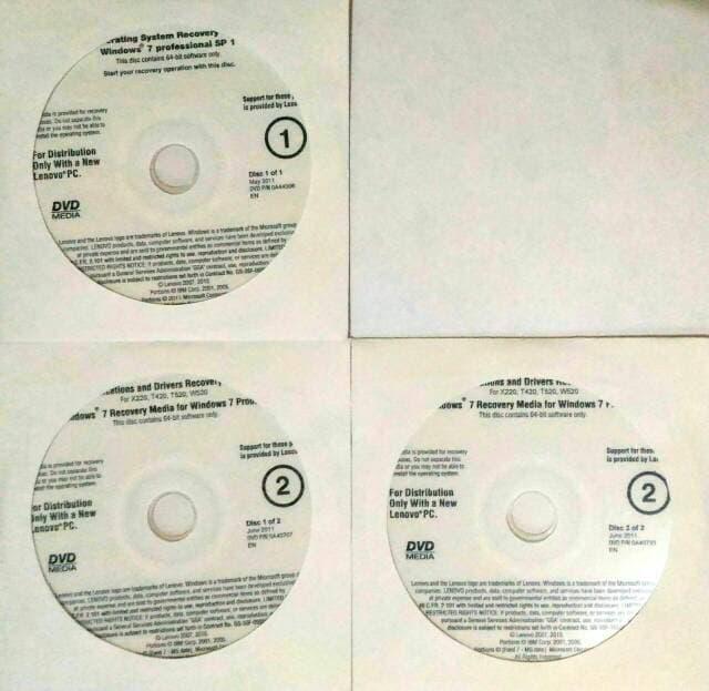 Promo Copy DVD Lenovo Thinkpad T420 T520 X220 W520 Recovery Win 7 64 bit original
