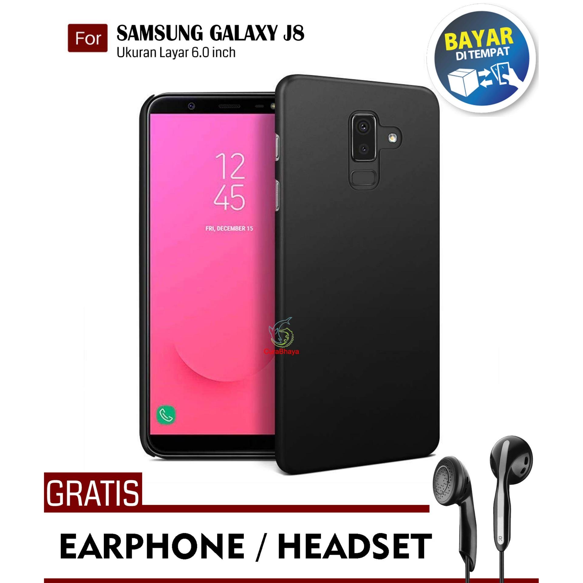 MidNight Samsung Galaxy J8 / J810 / Duos | Slim Case Black Matte Softcase Premium Baby Skin + Gratis Free Earphone Headset Handsfree