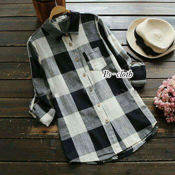 HagiosHolic Kemeja Kotak Kemeja Kotako / Atasan Wanita Kem / Kemeja / Atasan Wanita Kotak / Kemeja Kem Zia Tunik / Hem Wanita / Blouse Santai Kasual NR- Maroon Kemeja Merah / Baju Wanita / Blouse Korea / Atasan Wanita / Baju Formal / Kemeja Wanita / Kemej