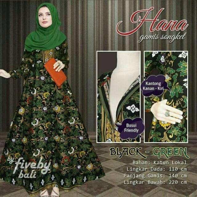 Gamis songket hana (fiveby bali) (blue/xxl)