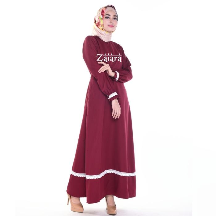 Abaya zaiara gamis syari katun baloteli baju menyusui/hamil/umroh