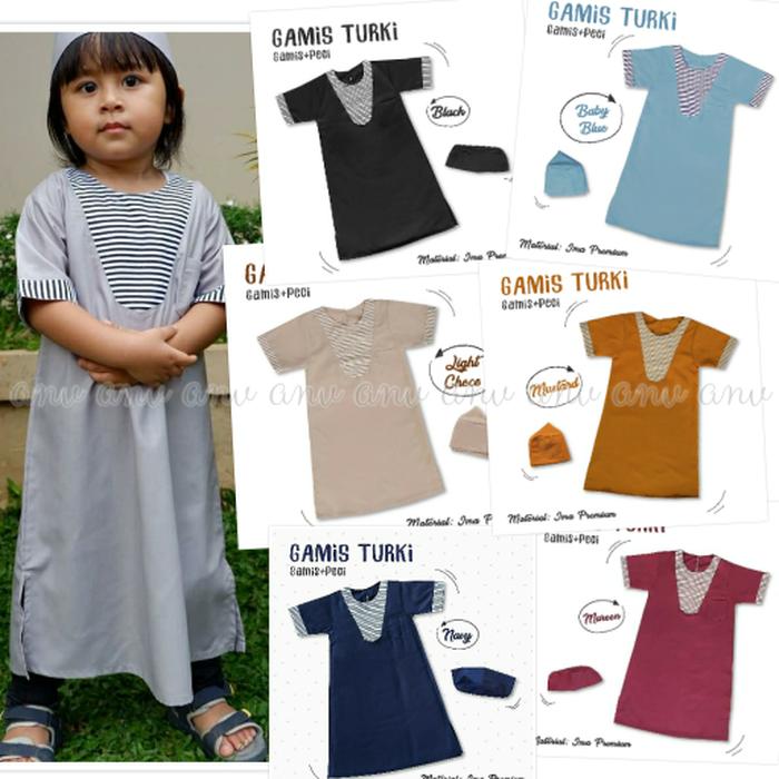 Gamis Koko Turki Anak 0-6 Tahun Abaya Jubah Baju Muslim Anak Laki